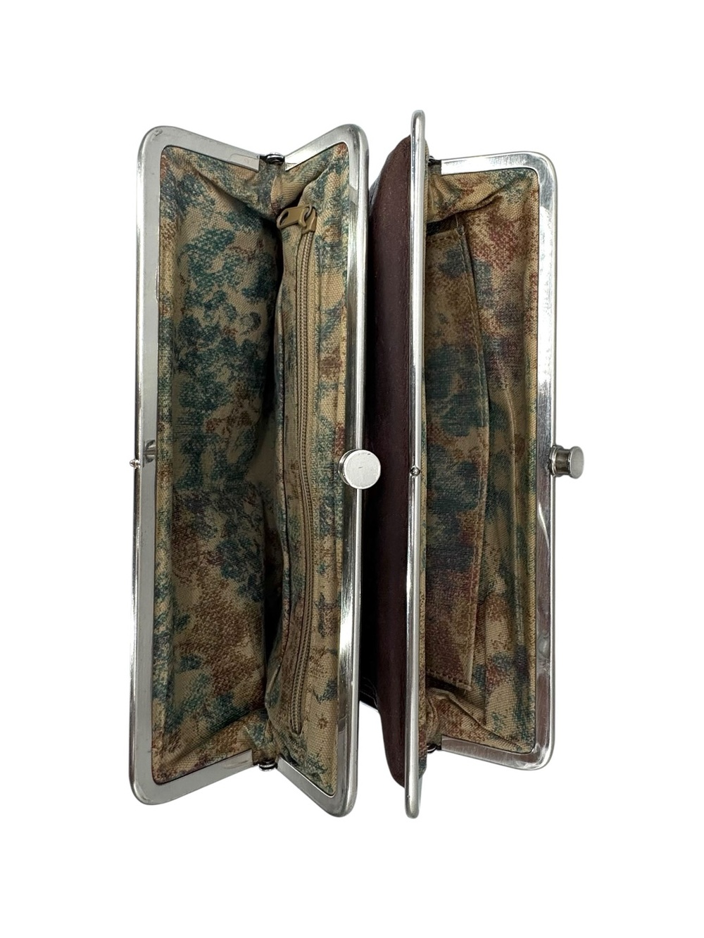 HOBO Dark Brown Leather Frame Wallet with ID Window - Picture 7 of 10